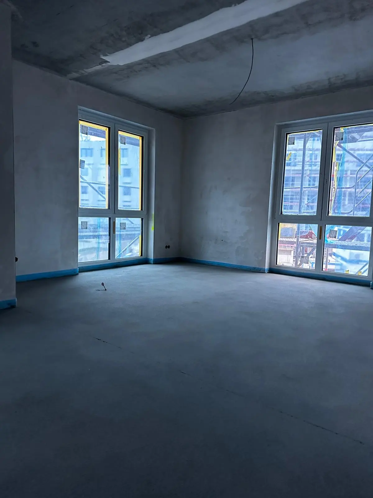 Fertige Estrichfläche in einer Wohnung